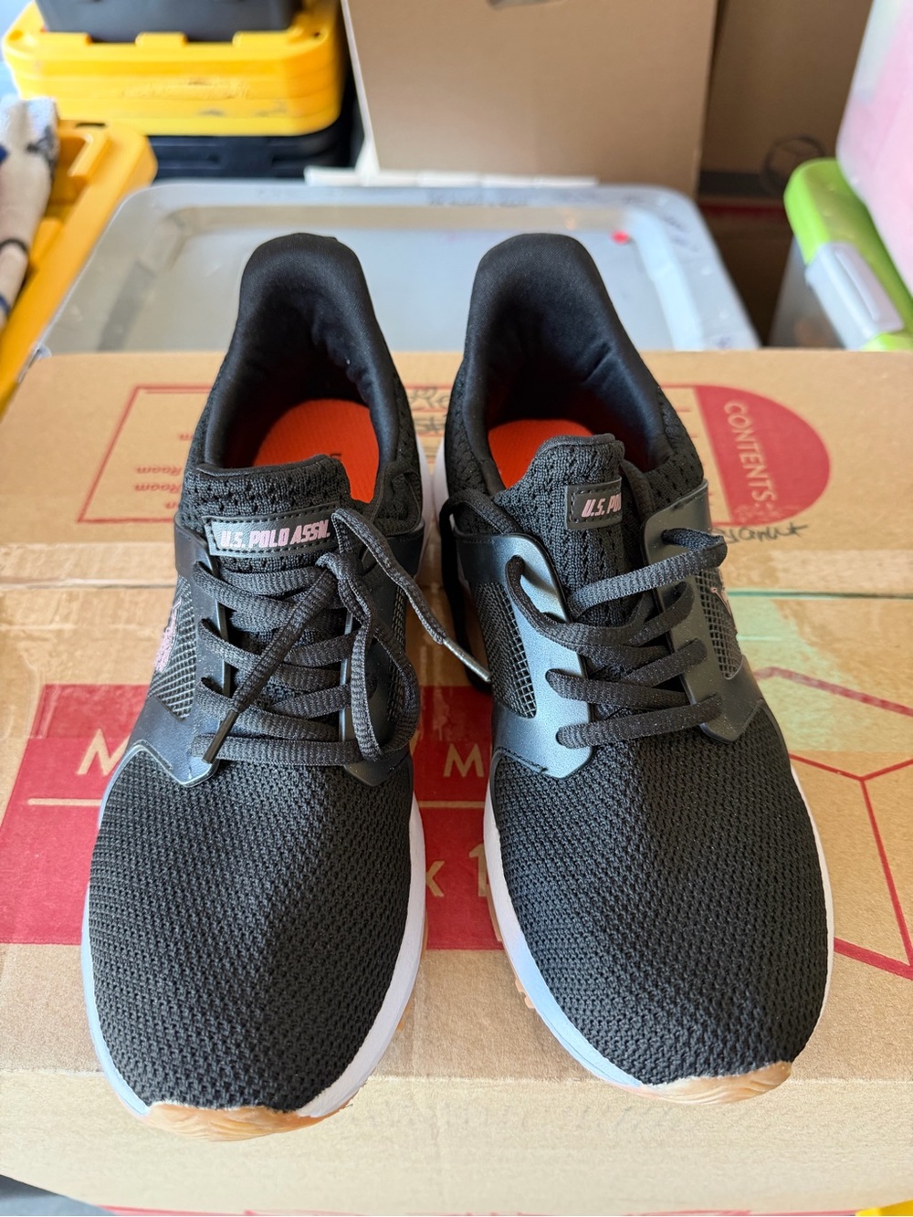 U.S. Polo Assn. Black Sneakers with White Soles